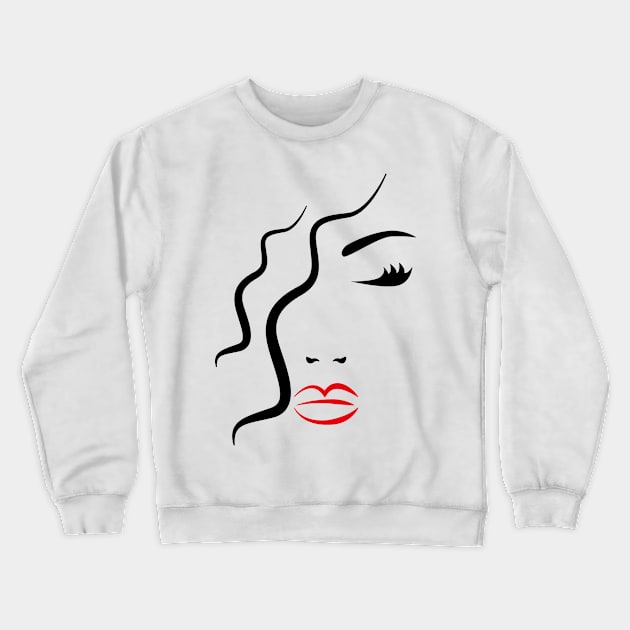 Woman Silhouette Crewneck Sweatshirt by Mako Design 